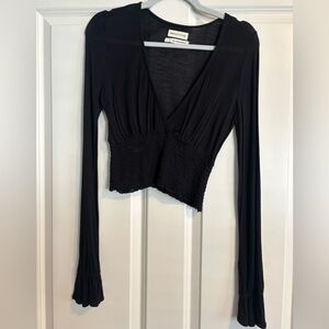 Urban Outfitters Black Long Sleeve Crop Top